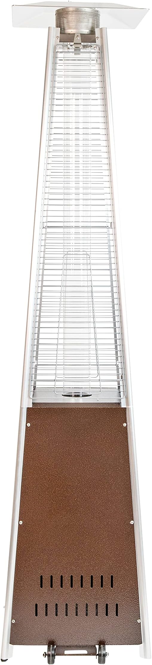 Flash Furniture Outdoor Patio Heater with Wheels - Bronze - 42,000 BTU - 7.5 Feet Tall - Stainless Steel - For Residential and Commercial Use, 90" High, Bronze