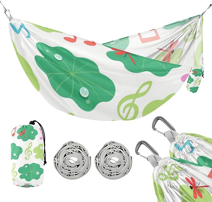 Summer Leaf Water Drop Colorful 330lb Capacity Hammocks with Tree Straps Hanging Hammock for Camping Travel Accessories Base para poner hamaca