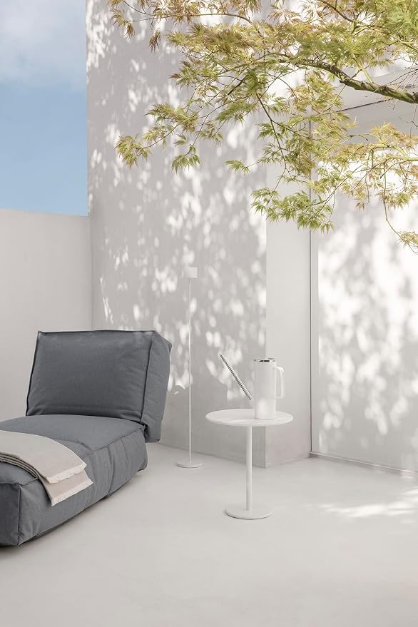 Blomus Stay Outdoor Side Table, Wide 50x35cm / 19.7x13.8in, White