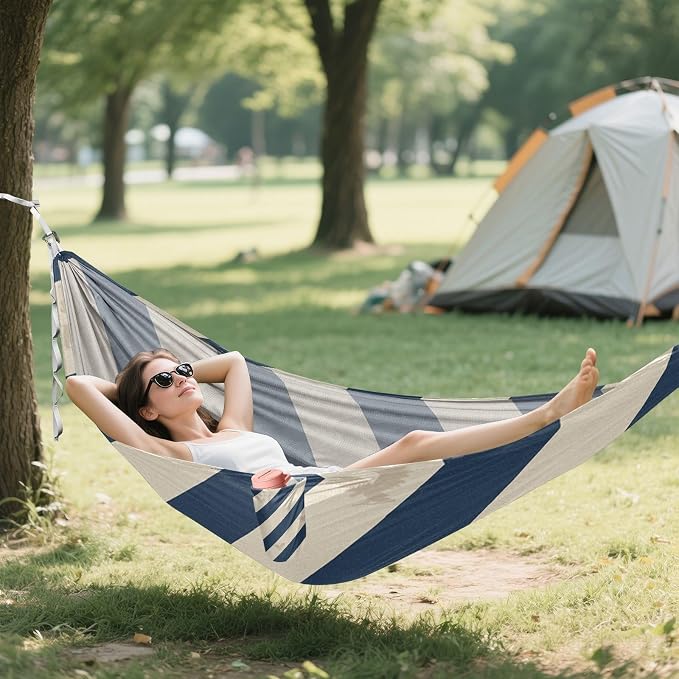 Standard Striped Wallpaper Hammocks with Tree Straps Indoor Hammock for Outside Patio Garden