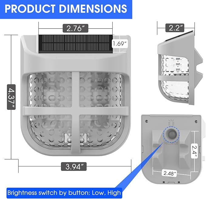 Energetic Solar Powered Garden Lights with Dusk to Dawn Sensors, Gray, 4 Pack