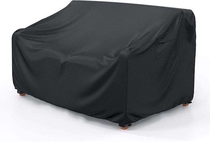 Mrrihand Heavy Duty Patio Sofa Cover Waterproof, Mrrihand 3-Seater Outdoor Sofa Loveseat Cover, Outdoor Patio Furniture Cover with Air Vent and Handles, 90" W×34" D×32" H, Black