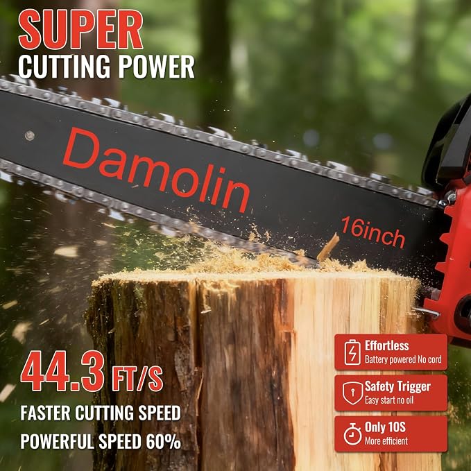 2-IN-1 Brushless Electric Chainsaw Cordless Compatible with Milwaukee M18 Battery, 12-Inch/16-Inch Battery Powered Chainsaw with Auto Oiler, 2x 12''+16'' Chains for Tree/Wood Cutting Pruning-ONLY TOOL