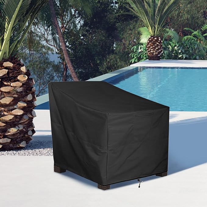 ALSTER Patio Chair Covers Waterproof, Outdoor Chair Covers(40" L x 40" W x 36" H), Durable and Waterproof Black Furniture Covers for Lounge Deep Seat, Rain Snow Dust Wind-Proof
