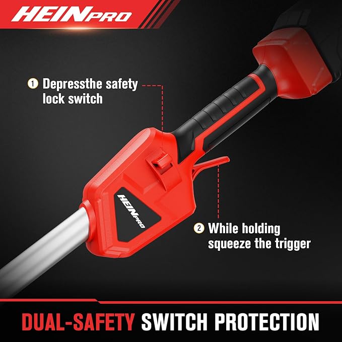 HEINPRO Cordless Weed Wacker Compatible with Milwaukee M18 Battery, 16" Brushless Weed Eater, Grass Trimmer for Lawn Care, Bump Feed, String Trimmer W/ 4 Bulk Trimmer Line Coils(Tool Only)
