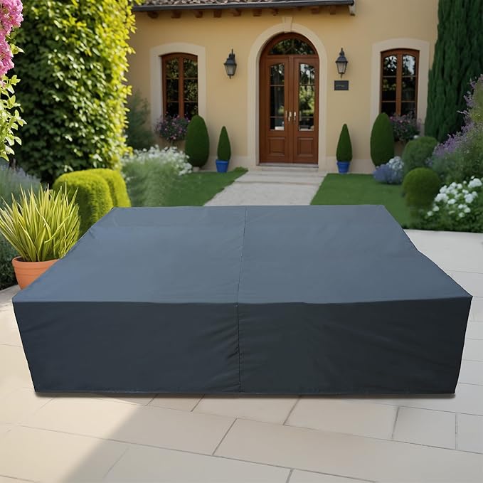 OVIOS Patio Furniture Set Cover Outdoor Sectional Sofa Couch Chair Ottoman Waterproof Covers General Purpose, 110 x 84 x 28 inch, Black