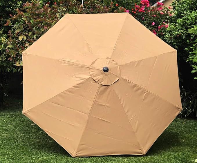 BELLRINO Decor Replacement Taupe Strong and Thick Umbrella Canopy for 9ft 8 Ribs Taupe (Canopy Only) (Medium COFFEE-98)