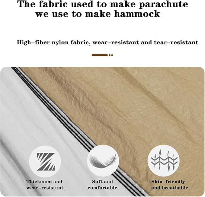 BNEI Double Hammock, Parachute Fabric, Easy to Carry, 270 * 140 cm, max. Weight 200 kg