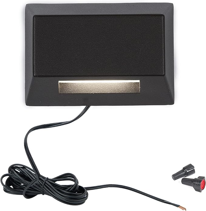 WAC Landscape Lighting, Rectangular LED 12V Deck and Patio Light 2700K Warm Built-in LED in Bronze