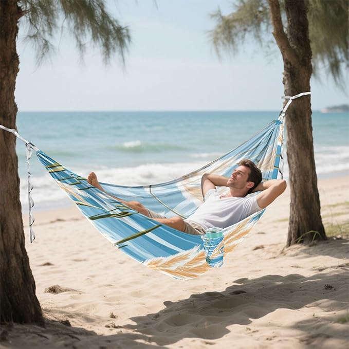 Blue Reeds Camping Hammocks Rope Hammock for Patio Backyard Lounge Base