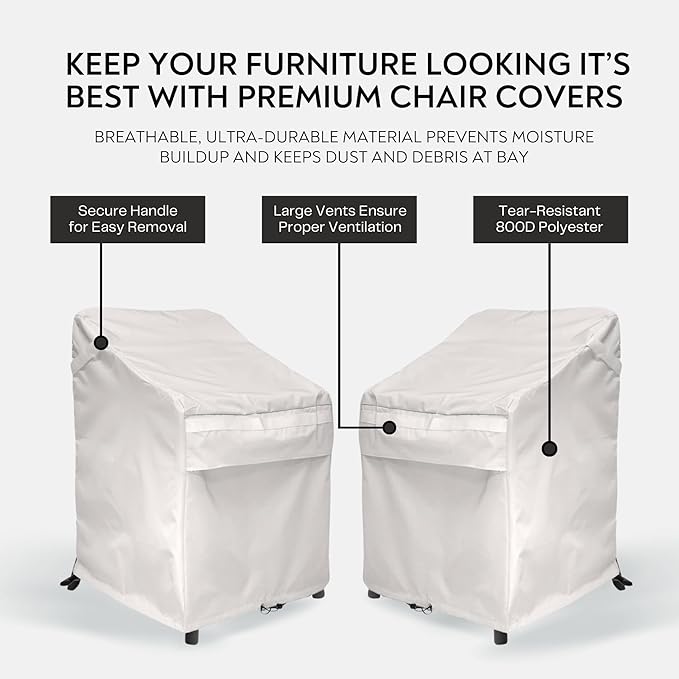 24D x 24W x 36H UV-proof Waterproof Furniture Patio Cover 800D white cream 24x24x36 breathable dust proof sofa table chair storage bar high chair color black sectional armless 24 24 36 inches
