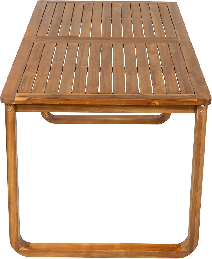 VilroCaz 7 Pieces Outdoor Patio Dining Set, 67'' Rectangle Acacia Wood Table and 6 Armchair, All-Weather Dining Set with Removable Cushions for Garden Backyard Lawn (Brown-2.13)