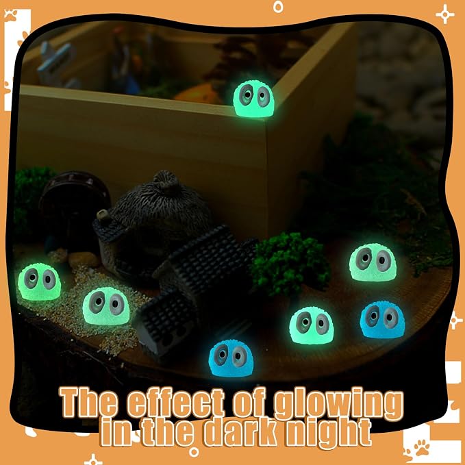 CCINEE 100pcs Luminous Ghost Tree Elves Fairy Resin Briquettes Miniature Garden Accessories Glow in The Dark for Fairy Garden Cake Decoration Easter Egg Fillers Party Supplies （Multicolor）