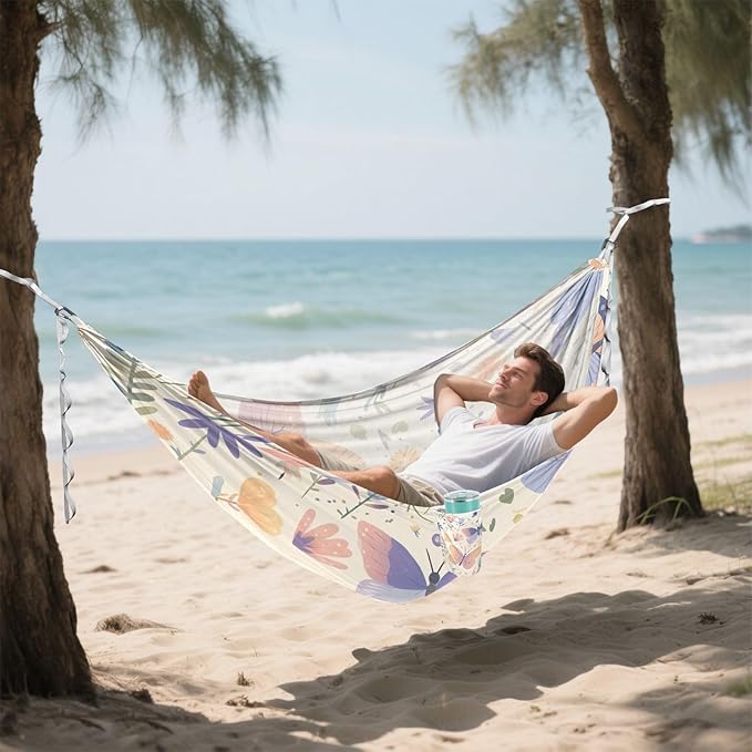 Butterfly Spring Fresh Flowers 330lb Capacity Hammocks with Tree Straps Portable Hammock for Indoor Outdoor Patio hamaca para Patio Exterior