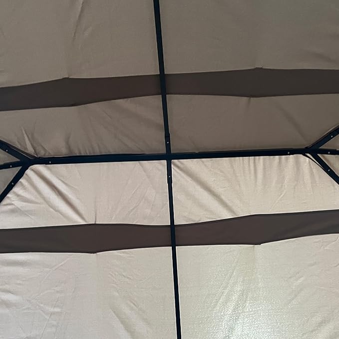 Outsunny 10' x 13' Outdoor Patio Gazebo Canopy Shelter with 6 Removable Sidewalls, & Steel Frame for Garden, Lawn, Backyard and Deck, Khaki