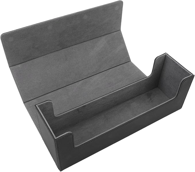 RiToEasysports Trading Card Storage Box, Large Capacity Holds 400+ Cards Magnetic Closure, Card Deck Box PU Leather with Felt Lining for Collectors, Gamers, and Card Enthusiasts