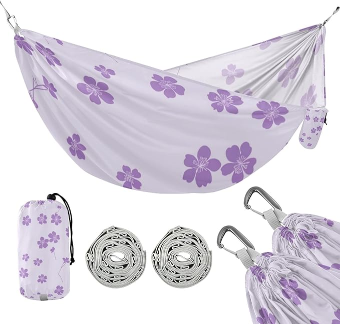 Purple Crush 330lb Capacity Camping Hammocks with Tree Straps Rope Hammock for Outside Patio Garden hamacas para adultos