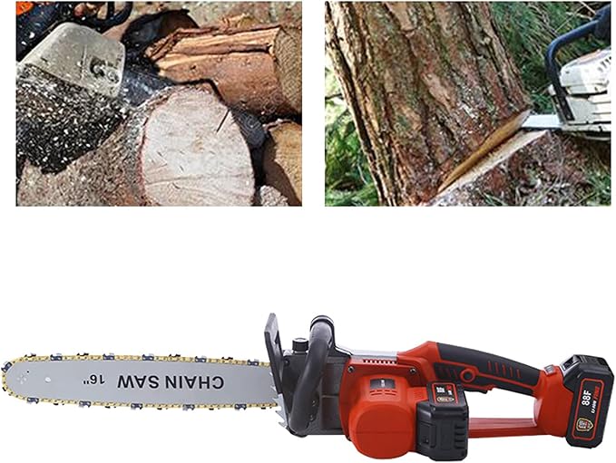 16” Chainsaw, Portable Electric Chain saws, Handed Woodcutting Chain Saw for Cutting Tree Wood with Tool Kit Chainsaw in Garden Farm (Electric,16Inch)