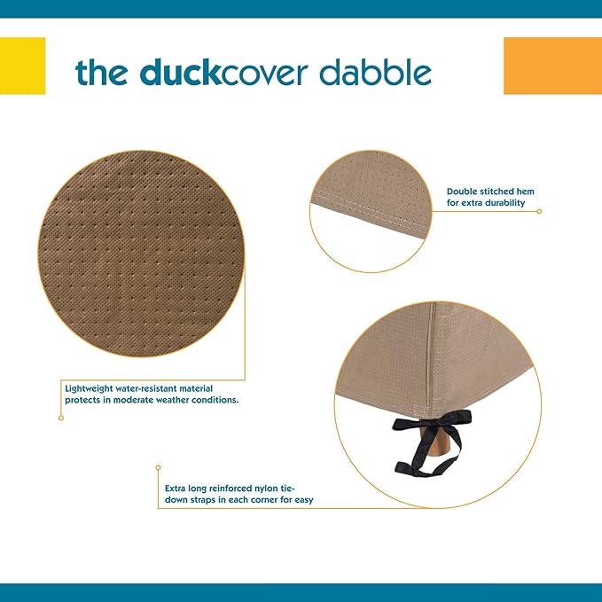 DUCKCOVERS Essential Water-Resistant 40 Inch Rectangular Ottoman/Side Table Cover, Outdoor Ottoman Cover