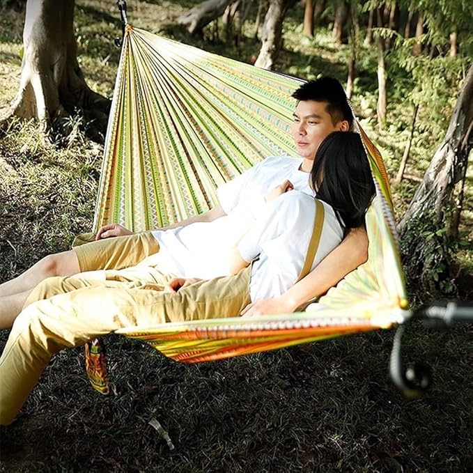 Camping Hammock Bed Double & Single Hammock Portable Nylon Parachute Hammocks Swing for Indoor Outdoor Garden Hiking Travel Backpacking Hammock Swing (Color : B)