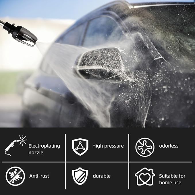 Pressure Washer Gun,2026 New Cordless Pressure Washer, with Spray Nozzle, Turn Any Hose Into A High-Pressure Water Jet,with 360° Rotating for Three Spray Modes