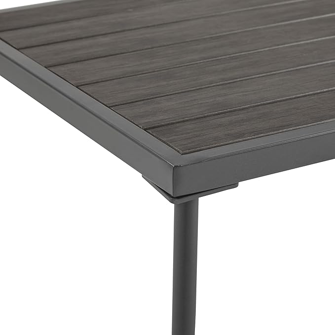 Christopher Knight Home Lena Patio Conversation Set, Rope Woven Club Chairs and Loveseat, Metal Frame Armchair, Slat Panel Coffee Table, Accent Table and Chair Set for Backyard Garden Poolside, Gray