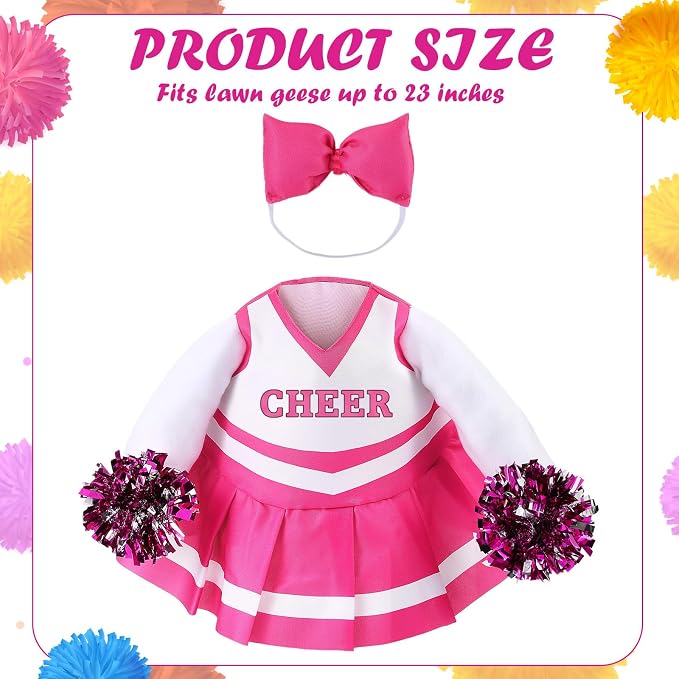 2 Pcs Cheerleader Porch Goose Outfit Clothes Cheerleading for 23" Goose Costume Garden Yard Outdoor Decorations