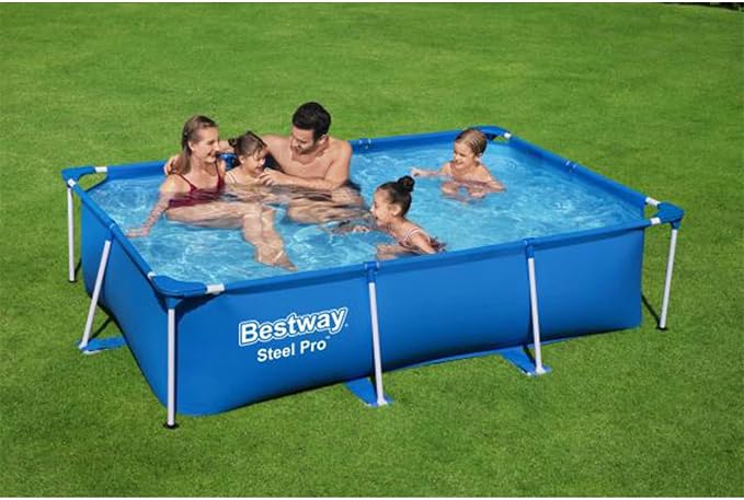 Bestway 8.5t x 5.5ft x 24in Rectangular Above Ground Pool Frame with Filter Pump