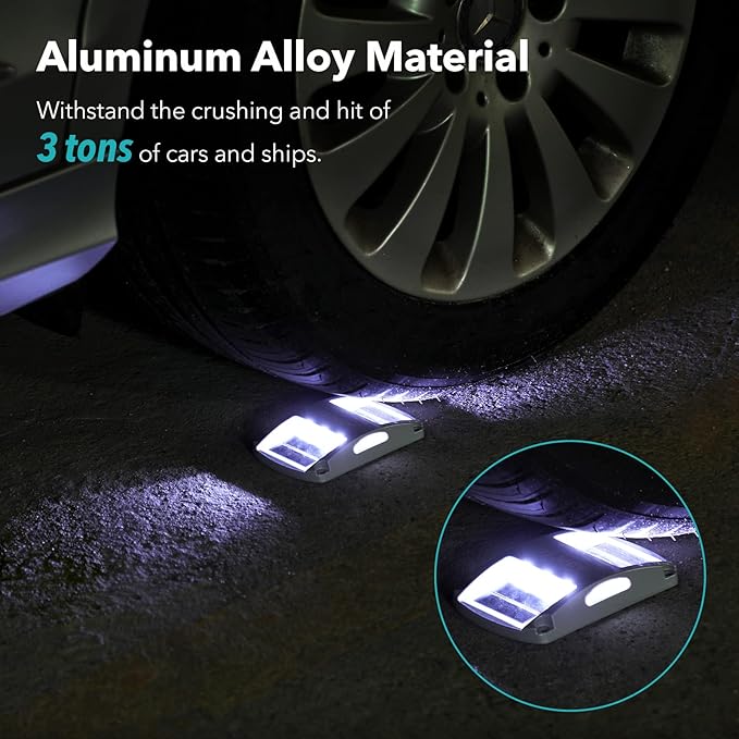 AGPTEK Solar Driveway Lights 1 Pack, Outdoor Deck Dock Marine LED Solar Powered Waterproof Driveway Marker Lights for Warning Step, Sidewalk, Pathway, Garden, Yard (White Light)