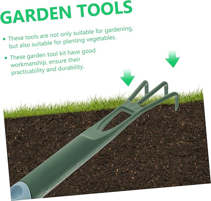 GANAZONO 4sets Ergonomic Plastic Hand Trowel Rake for Gardening Lightweight Tools for Planting Loosening Soil and Transplanting for Use Gardening Kit