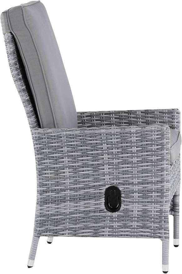 Elle Decor Vallauris Patio Outdoor Furniture Collection Premium All Weather Wicker, 5 Piece Reclining Set, Gray