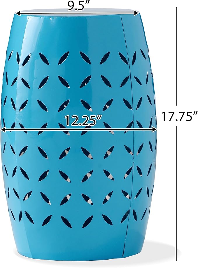 Christopher Knight Home Lilac Outdoor 12" Iron Side Table, Blue