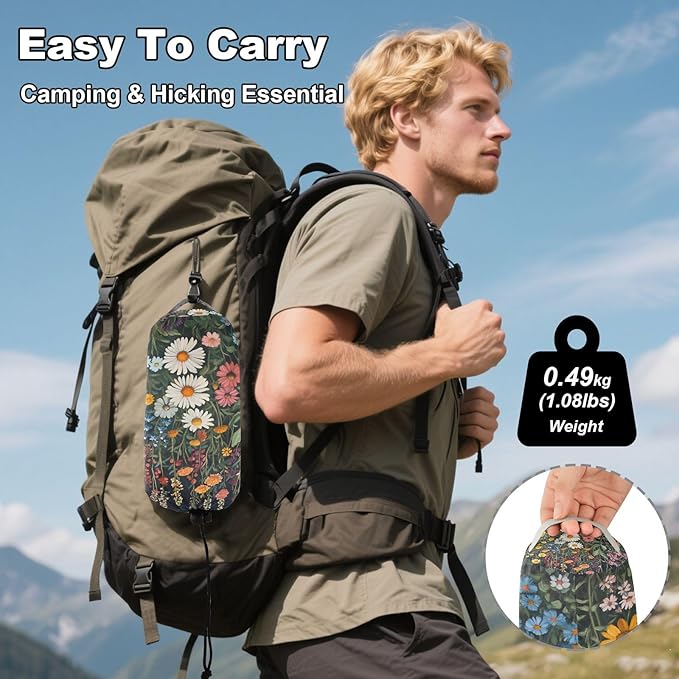 Hammocks for Outside Wildflowers Camping Hammock Portable Hammocks with Tree Straps and Carry Bag Camping Accessories for Hiking Beach Outdoor