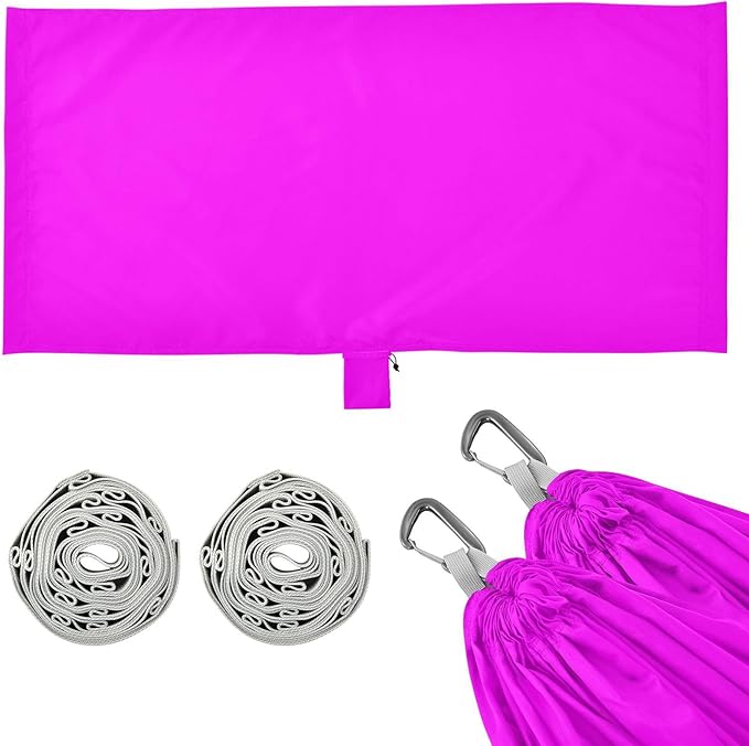 Magenta Fuchsia Solid Color Pure Plain Purple 330lb Capacity Hammocks for Camping with Hanging Rope Cloth Hammock for Camping & Hiking Essential hamaca para Camping 0 a 24 Meses