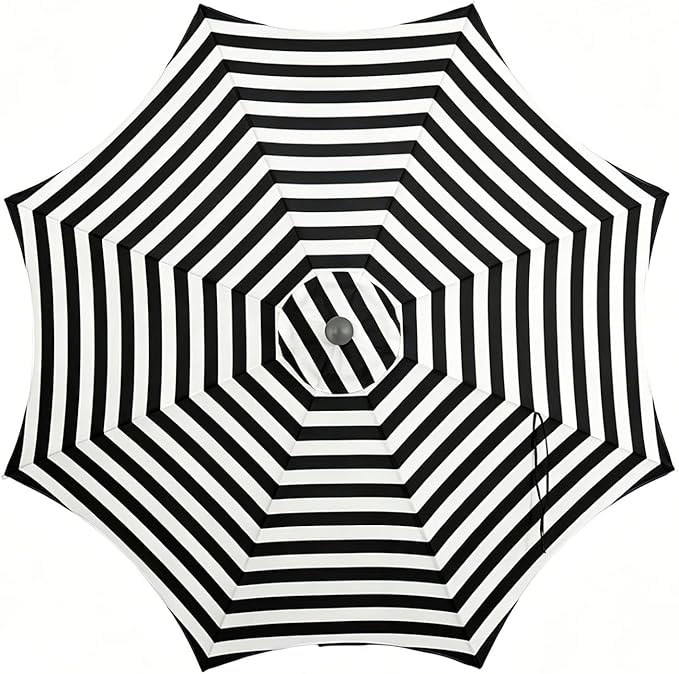 Tempera Patio Umbrellas Arc Edge Outdoor Table Market Umbrellas with Crank & Pust Button Tilt|Auto-Tilt, 8 Steel Ribs, High Color-Fastness Canopy
