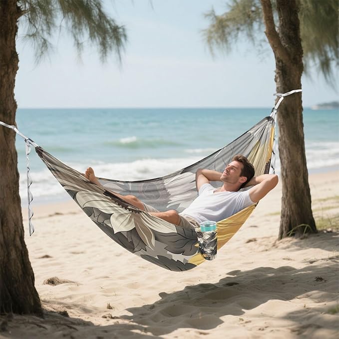 Anime Sunflower Ash Coffee Black 330lb Capacity Outdoor Hammocks Indoor Hammock for Outside Camping Essentials hamaca para Patio Exterior