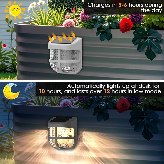 Energetic Solar Powered Garden Lights with Dusk to Dawn Sensors, Gray, 3 Pack