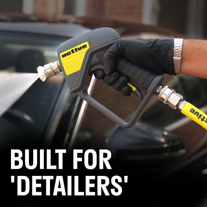 ACTIVE Pressure Washer Gun + 50ft Steel Braided Pressure Washer Hose for all types of Pressure Washers
