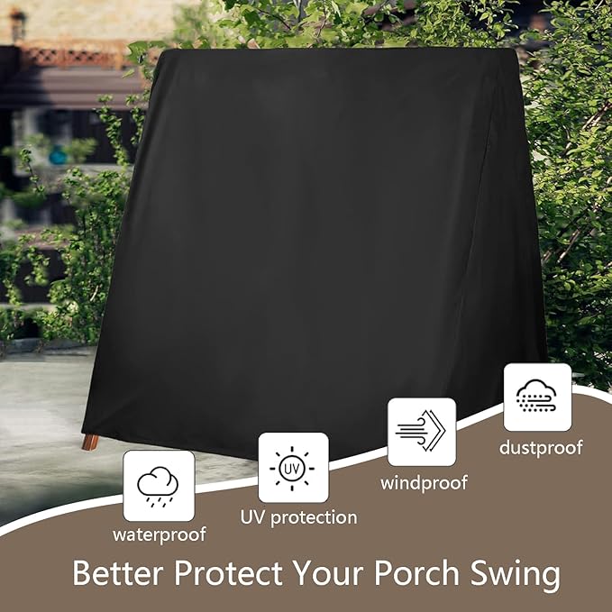 FLYMEI Outdoor Swing Cover Waterproof for A Frame Patio Swing/Outdoor Furniture Porch/Glider Hammock, Waterproof and Windproof, 83" L×55" W×67" H