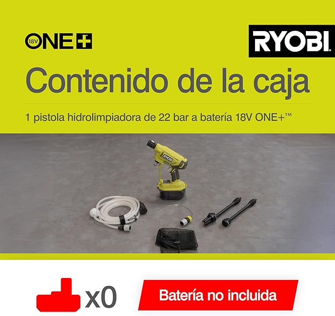 Ryobi RY18PW22A-0 Battery Pressure Lance 18V ONE+ 182 l/h 22 Bar (Body Only)