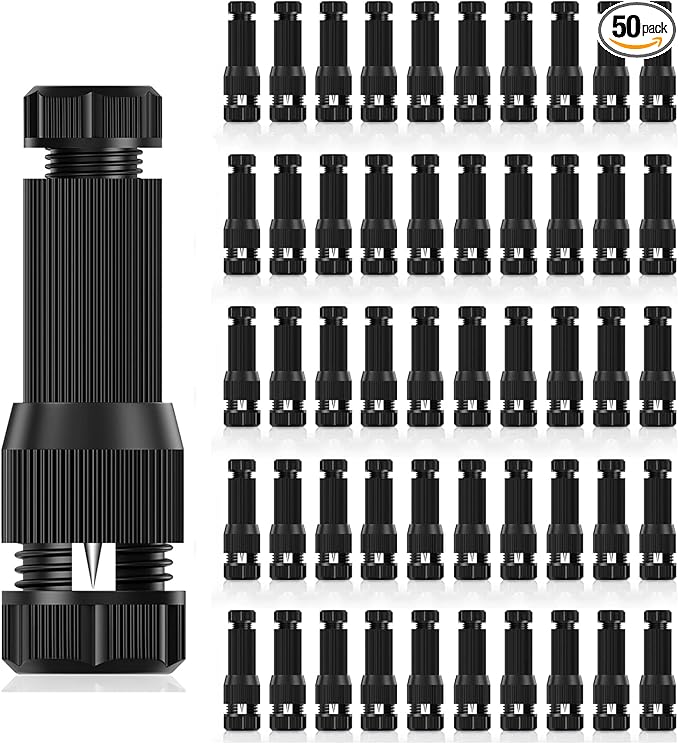 iCreating 50Pack Low Voltage Wire Connector, Landscape Lighting Connectors Waterproof for 12/2 Gauge Cable Landscape Light Connectors for Outdoor Path Lights Spotlights In-Ground Lights