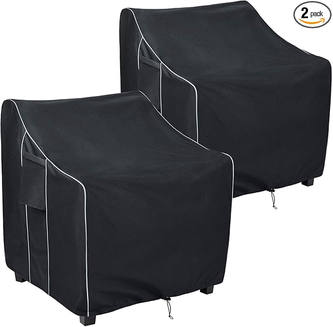 FORSPARK Patio Chair Cover 2 Pack - Heavy Duty Waterproof Outdoor Furniture Covers, Fits 36W x 37D x 36H Inches