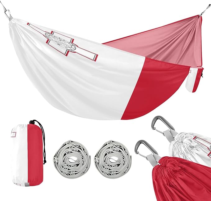 National Flag of Malta Hammocks with Portabl Carry Bag Backyard Hammock for Indoor Outdoor Patio