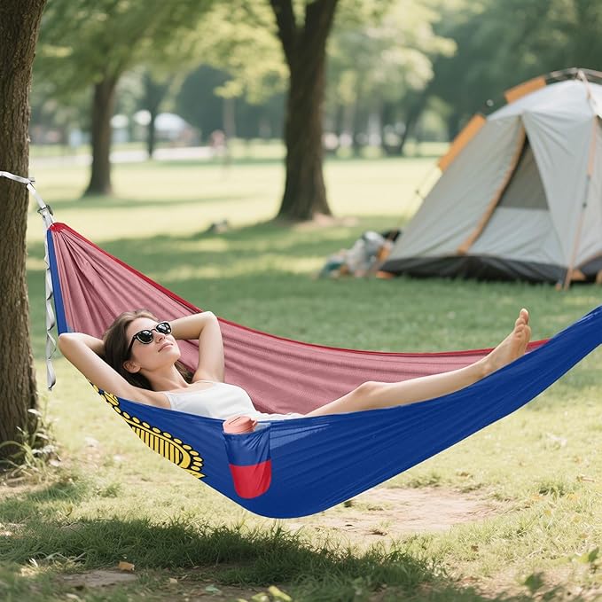 National Flag of Liechtenstein Hammocks with Portabl Carry Bag Backyard Hammock for Indoor Outdoor Patio