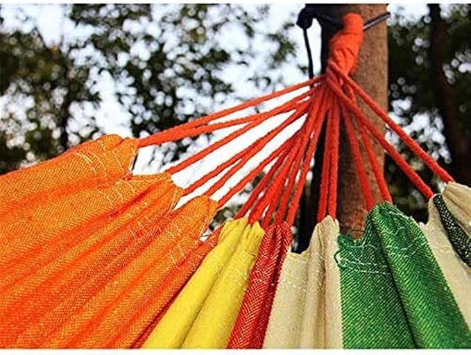 Hangmat 2 Person Hammock Colorful Rainbow Double 150x200 Cm Hammock Swing Hanging Hammock Swings Decor Buiten Hammock(D)