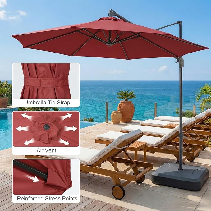 COWVIE Umbrella Canopy Replacement for 8 Ribs Patio Umbrella, Outdoor Table Parasol Replacement for Yard, Canopy Only