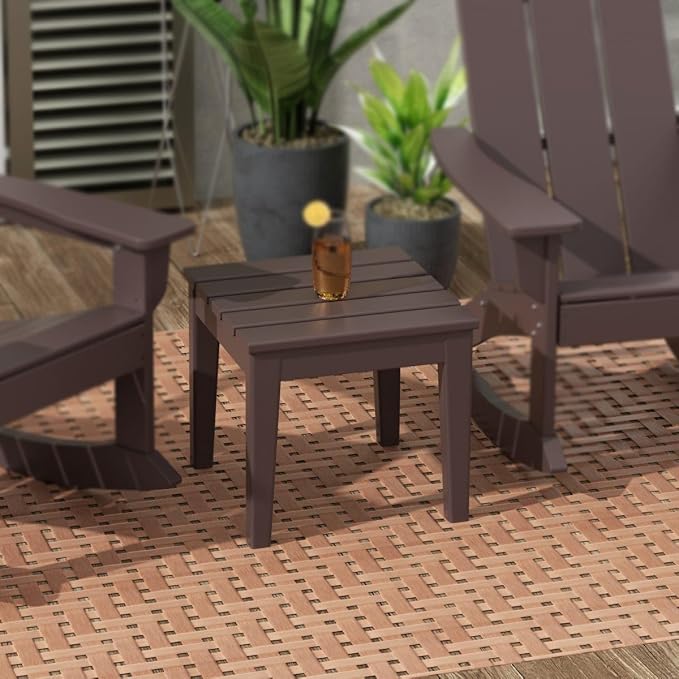 WestinTrends Ashore Outdoor Patio Modern Adirondack Side Table, Dark Brown
