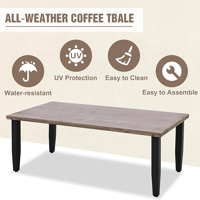 Modern Wicker Patio Furniture Set, Rattan Outdoor Conversation Set with Comfortable Cushions, 2 Swivel Rocking Chairs, 3 Seat Couch, 2 Ottomans and Coffee Table, 6 Pieces, Brown/Red