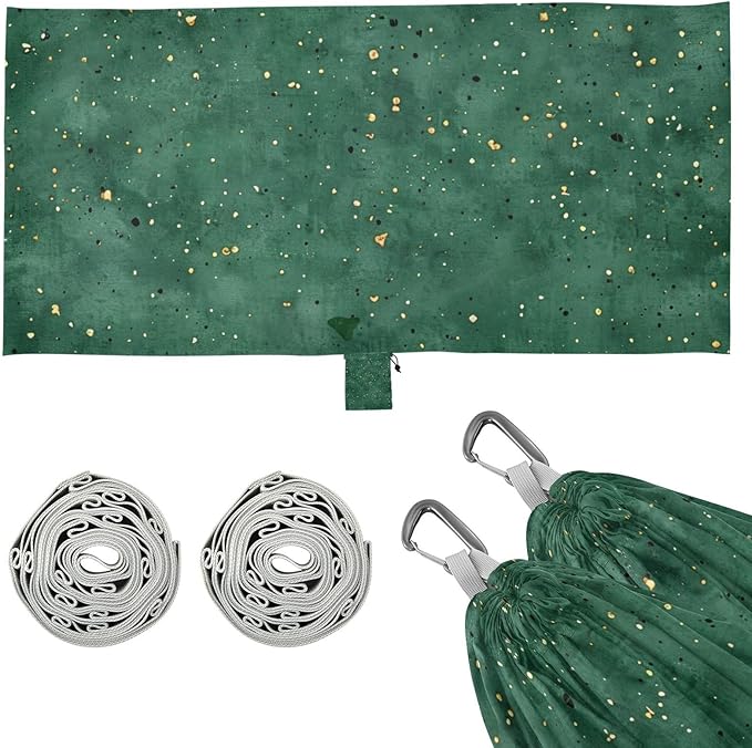 Green Stroke Gold 330lb Capacity Outdoor Hammocks with Hanging Rope Portable Hammock for Outside Beach Patio Garden Silla colgante para Patio Exterior