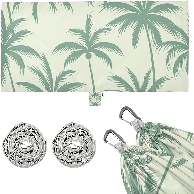 Bohemian Moroccan Style Coconut Soft Green 330lb Capacity Outdoor Hammocks with Tree Straps Fabric Hammock for Patio Backyard Lounge Base hamacas para adultos 2 Personas